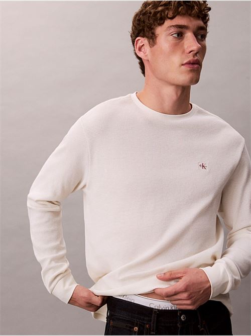 ls waffle badge crwwnk tee CALVIN KLEIN JEANS | LV040EM217YAS